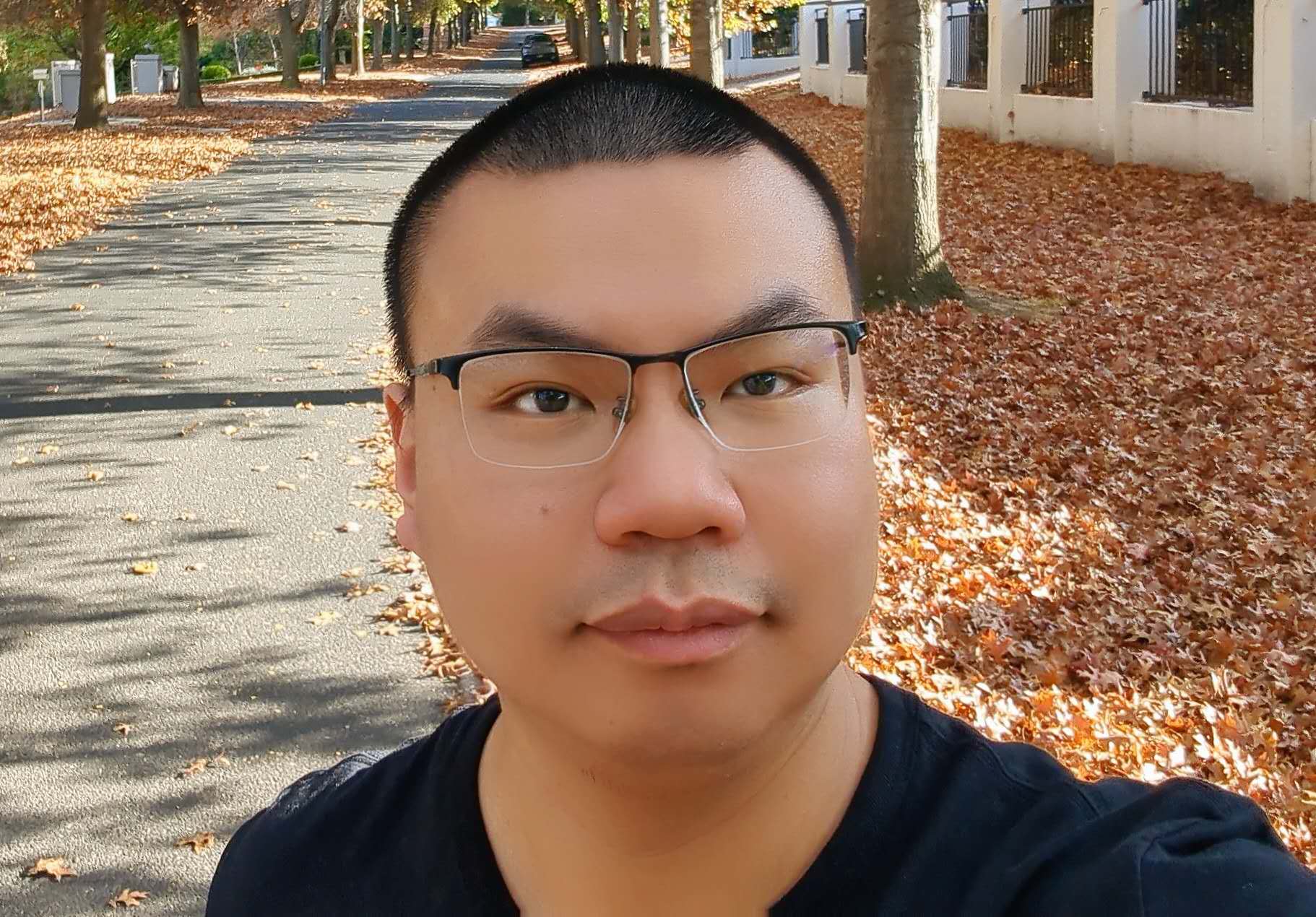 Rectangular Blue-Lensed Eyeglasses